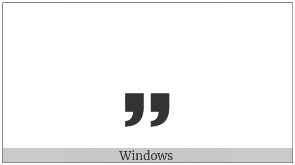 Sans-Serif Heavy Low Double Comma Quotation Mark Ornament on various operating systems