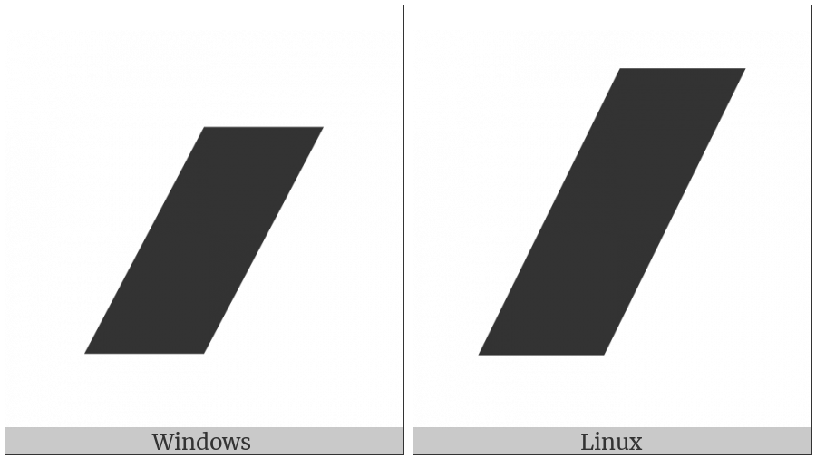 Very Heavy Solidus on various operating systems