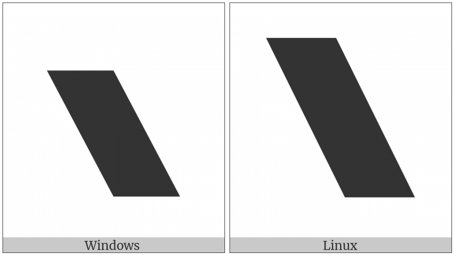Very Heavy Reverse Solidus on various operating systems
