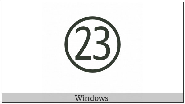 Circled Number Twenty Three on various operating systems