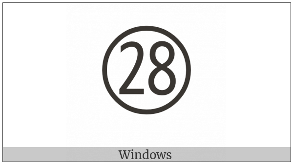 Circled Number Twenty Eight on various operating systems