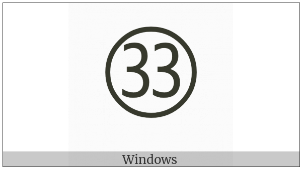 Circled Number Thirty Three on various operating systems