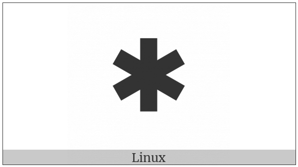 Extremely Heavy Six Spoked Asterisk on various operating systems