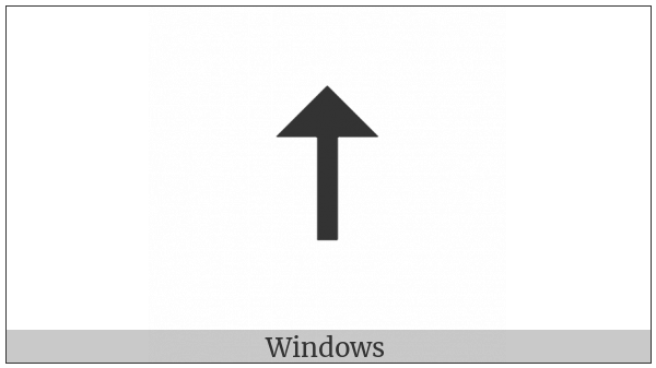 Upwards Arrow With Medium Triangle Arrowhead on various operating systems