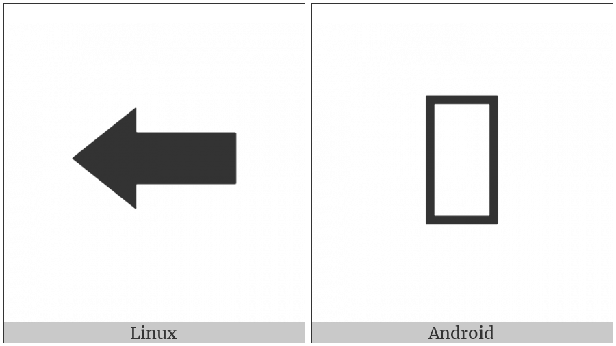Leftwards Triangle-Headed Arrow With Very Heavy Shaft on various operating systems