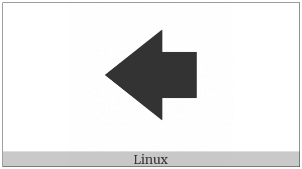 Leftwards Heavy Arrow on various operating systems