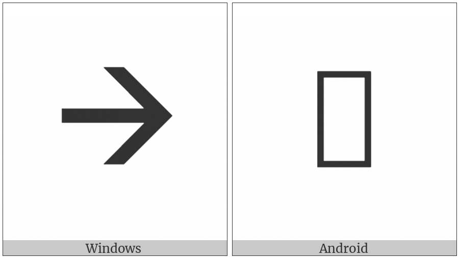 Wide-Headed Rightwards Barb Arrow on various operating systems