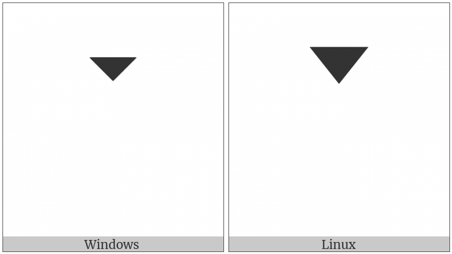 Downwards Triangle Arrowhead on various operating systems