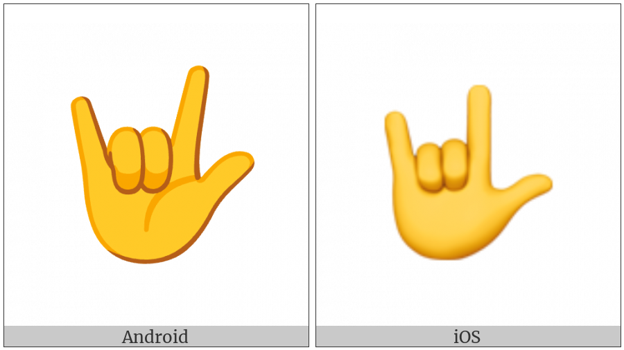 I Love You Hand Sign on various operating systems