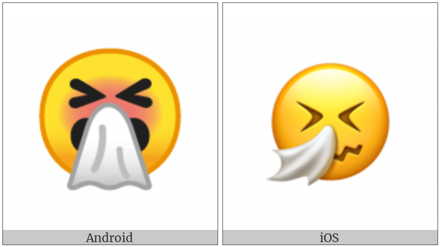 Sneezing Face on various operating systems