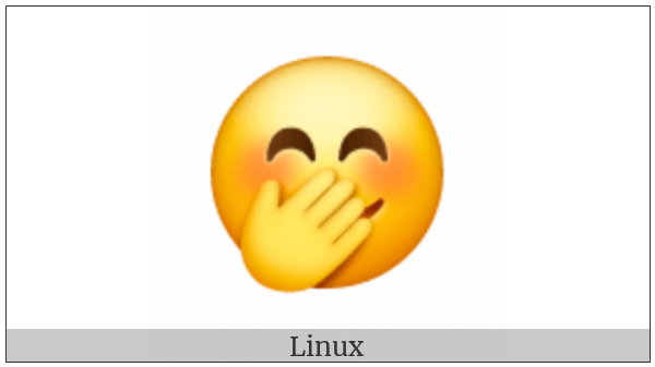 Smiling Face With Smiling Eyes And Hand Covering Mouth on various operating systems