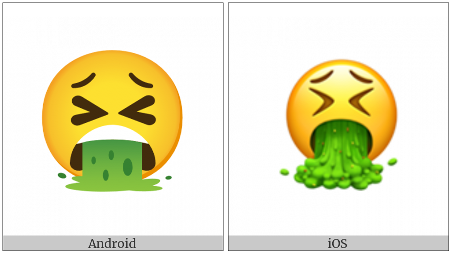 Face With Open Mouth Vomiting on various operating systems