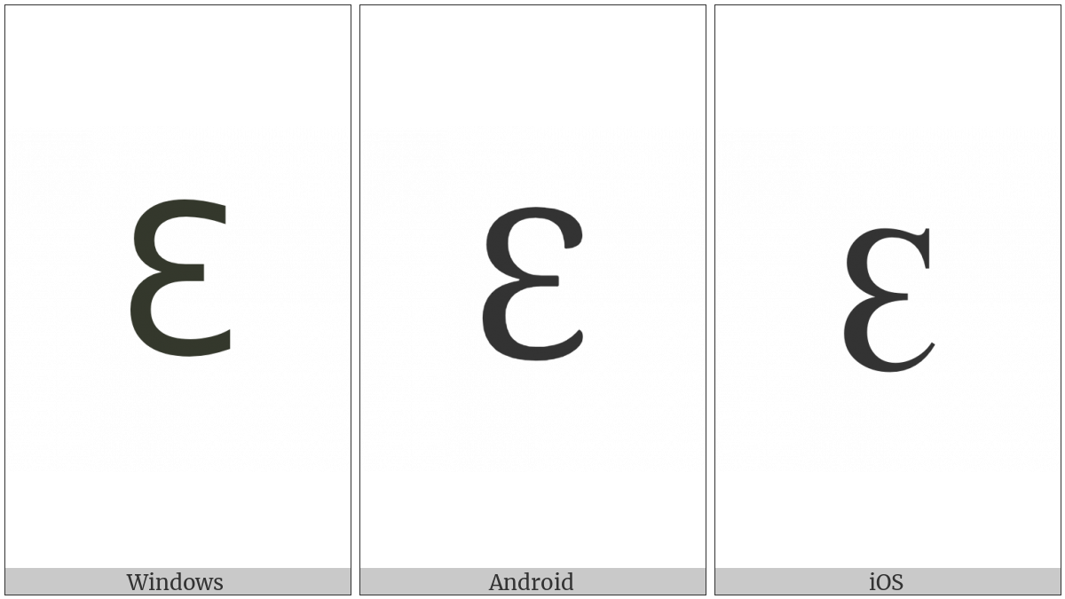 Cyrillic Capital Letter Reversed Ze on various operating systems