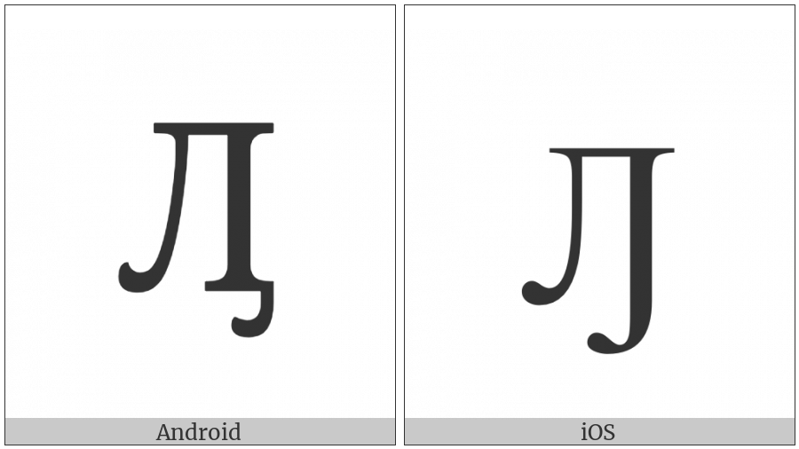 Cyrillic Capital Letter El With Hook on various operating systems