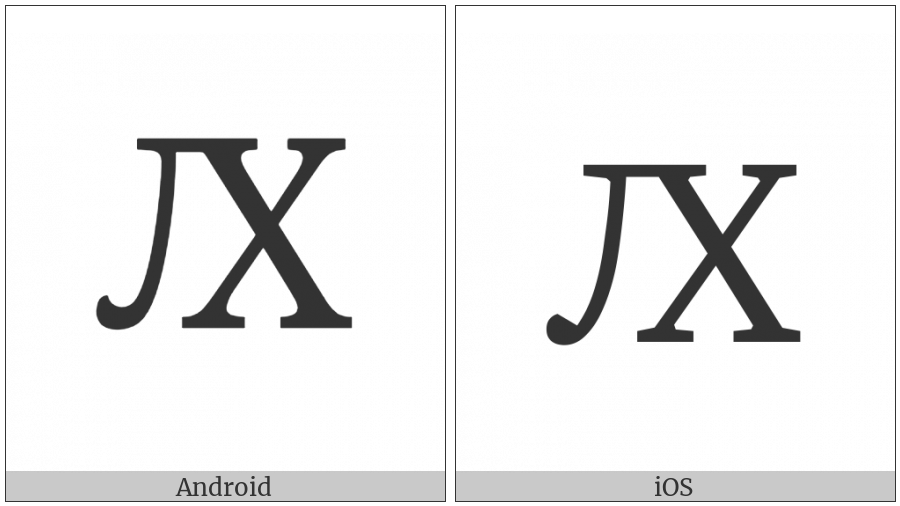 Cyrillic Capital Letter Lha on various operating systems
