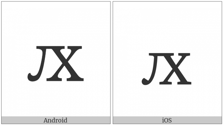 Cyrillic Small Letter Lha on various operating systems