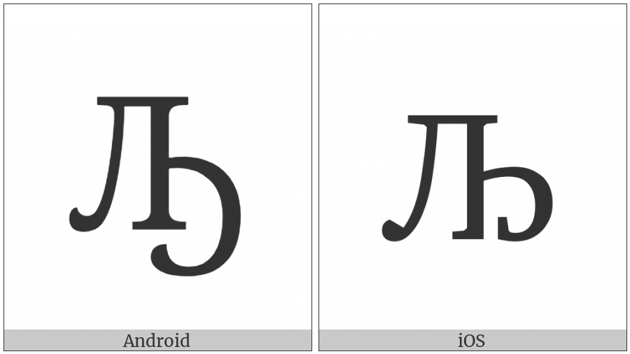 Cyrillic Capital Letter El With Middle Hook on various operating systems
