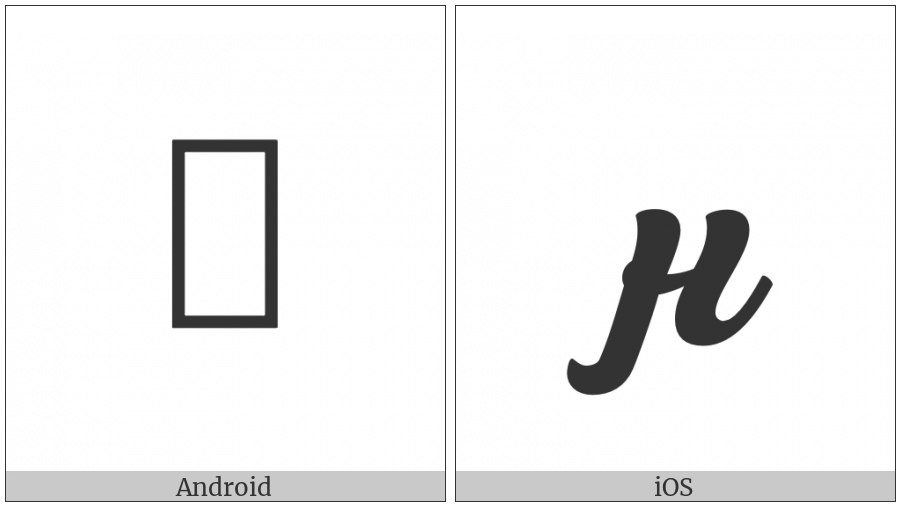 Cyrillic Small Letter En With Left Hook on various operating systems