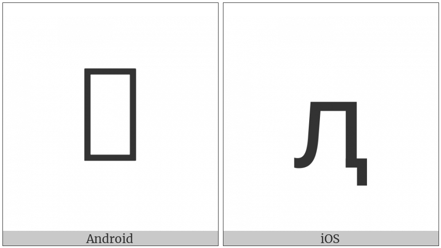 Cyrillic Small Letter El With Descender on various operating systems