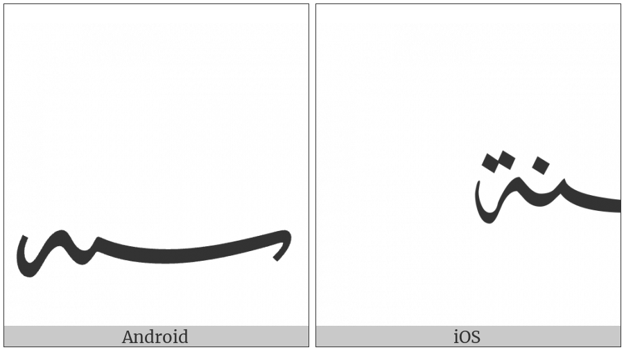 Arabic Sign Sanah on various operating systems