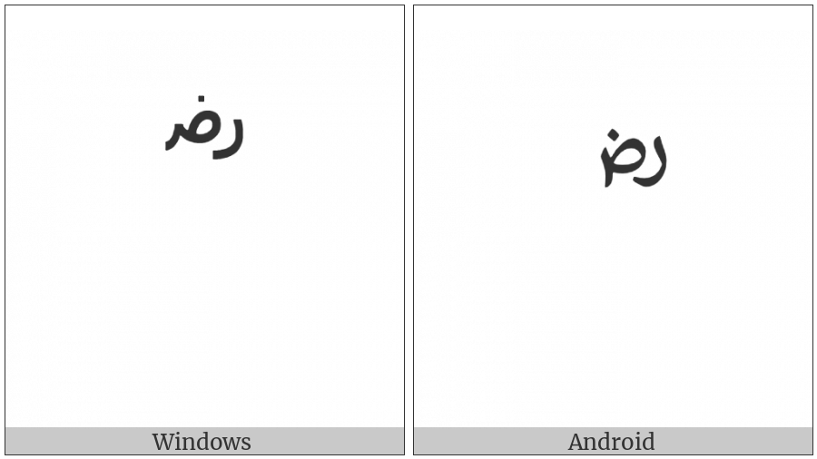Arabic Sign Radi Allahou Anhu on various operating systems