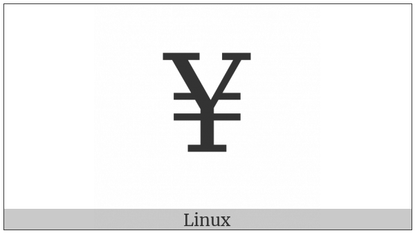 Yen Sign on various operating systems
