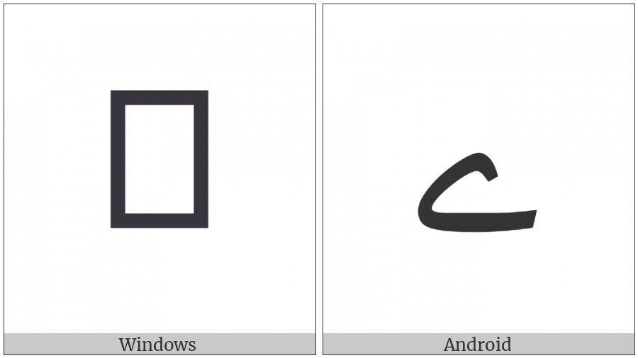 Arabic Letter Yeh Barree on various operating systems