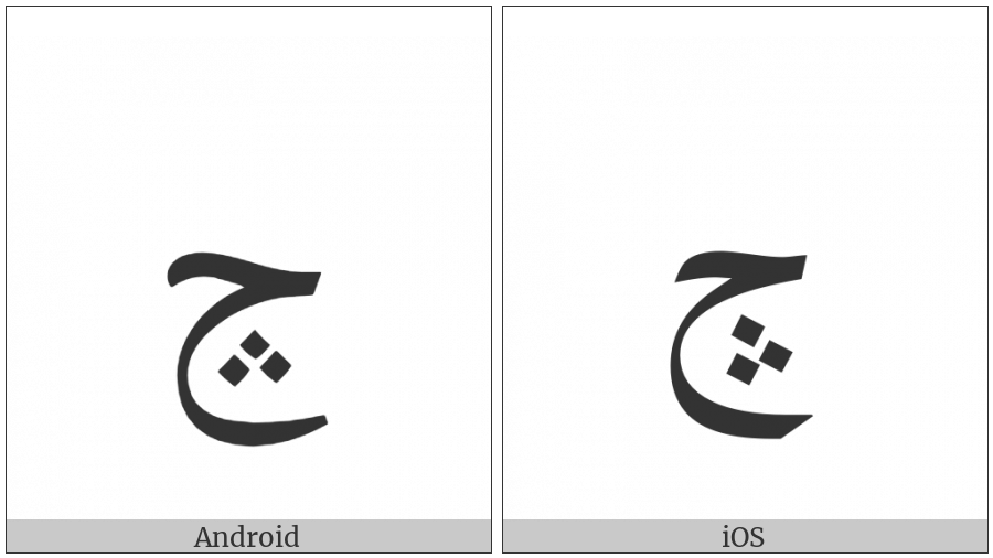 Arabic Letter Hah With Three Dots Pointing Upwards Below on various operating systems