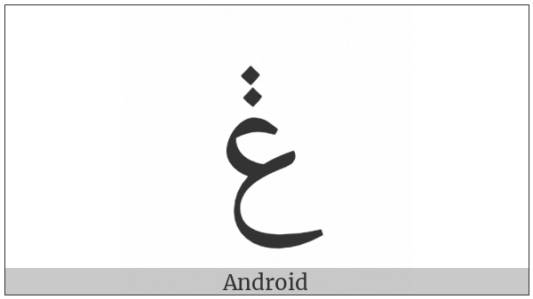 Arabic Letter Ain With Two Dots Vertically Above on various operating systems