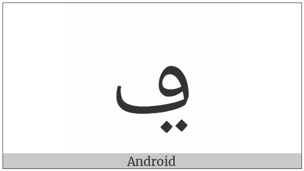 Arabic Letter Feh With Two Dots Below on various operating systems