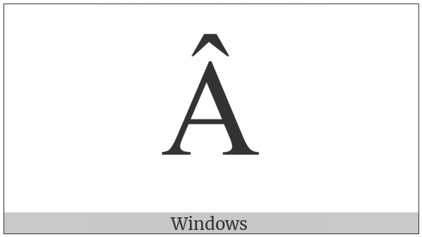 Latin Capital Letter A With Circumflex on various operating systems