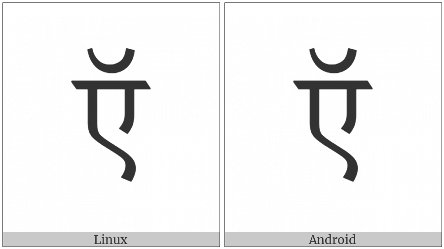 Devanagari Letter Candra E on various operating systems