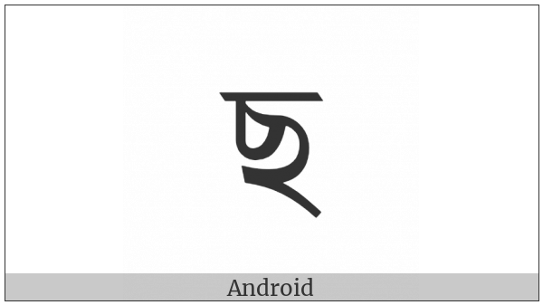 Bengali Letter Cha on various operating systems
