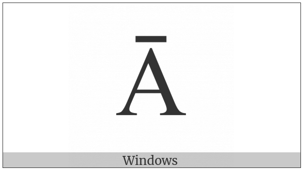 Latin Capital Letter A With Macron on various operating systems