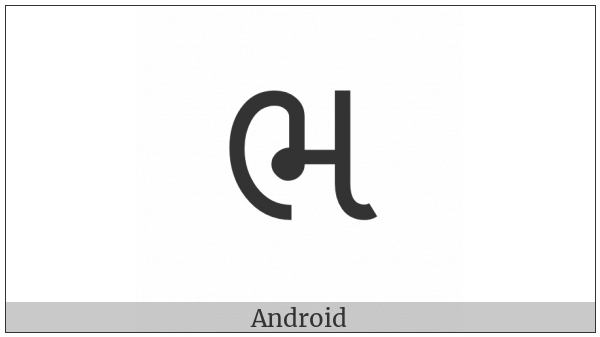 Gujarati Letter Bha on various operating systems