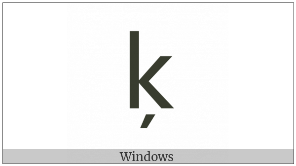 Latin Small Letter K With Cedilla on various operating systems