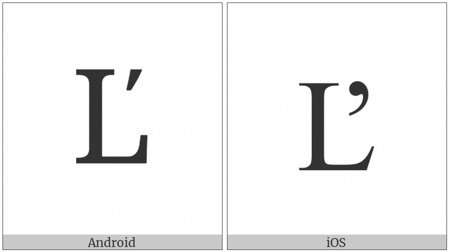 Latin Capital Letter L With Caron on various operating systems