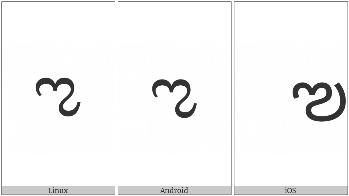 Kannada Letter Vocalic L on various operating systems