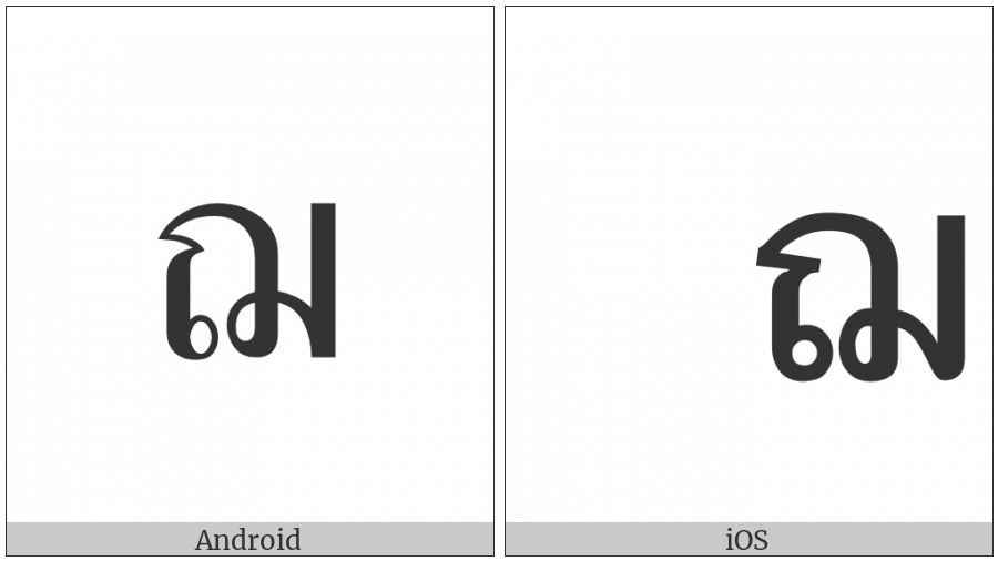 Thai Character Cho Choe on various operating systems