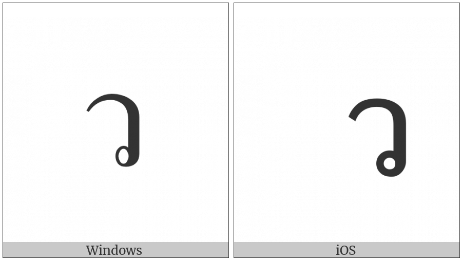 Thai Character Wo Waen on various operating systems