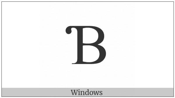 Latin Capital Letter B With Hook on various operating systems
