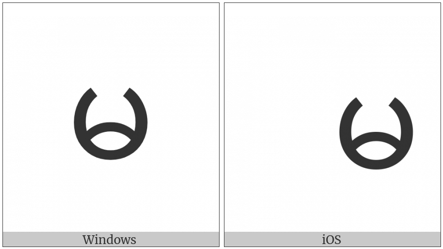 Myanmar Letter Ma on various operating systems