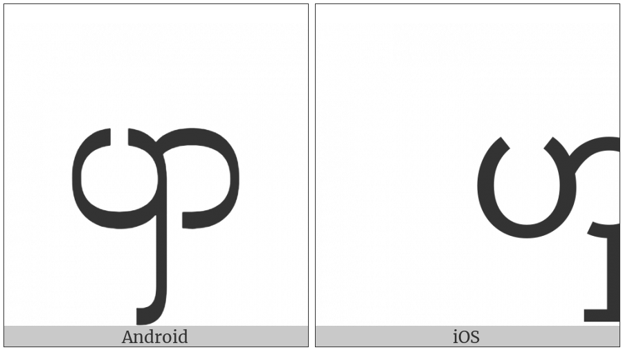 Myanmar Letter Eastern Pwo Karen Ywa on various operating systems