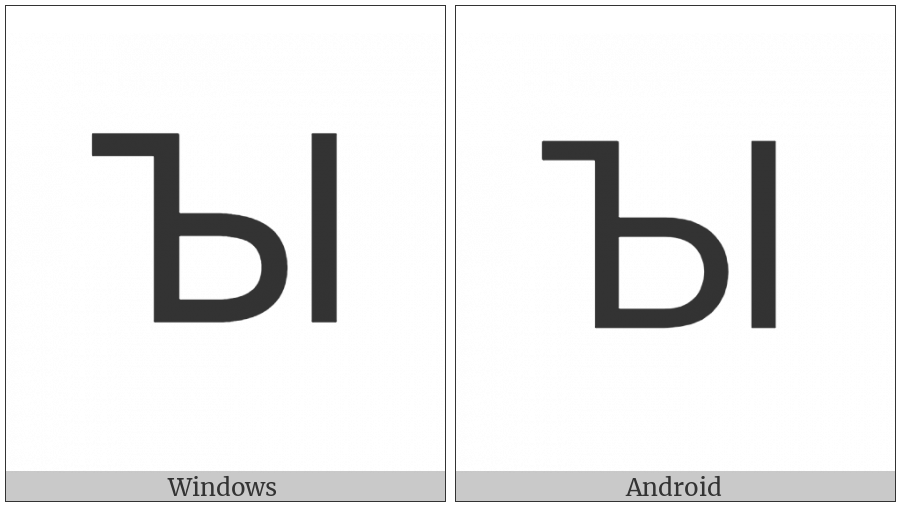 Cyrillic Capital Letter Yeru With Back Yer on various operating systems