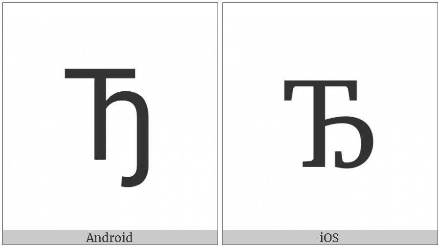 Cyrillic Capital Letter Te With Middle Hook on various operating systems