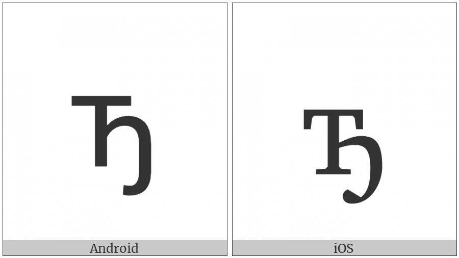 Cyrillic Small Letter Te With Middle Hook on various operating systems