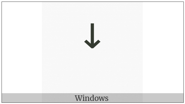 Modifier Letter Raised Down Arrow on various operating systems