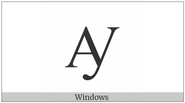 Latin Capital Letter Ay on various operating systems
