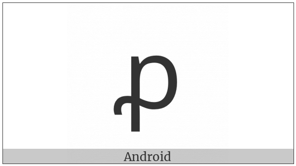 Latin Small Letter P With Flourish on various operating systems