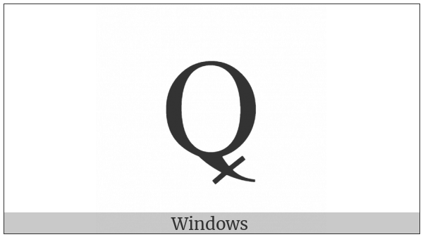 Latin Capital Letter Q With Stroke Through Descender on various operating systems